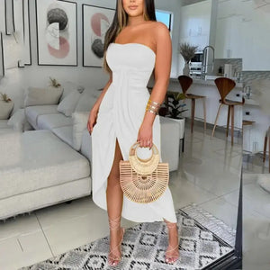 Elegant Robes High Slit Tube Dress