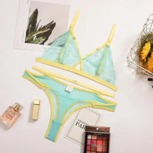 Load image into Gallery viewer, Eyelash Crochet Lace Cutout O-Ring Design Lingerie Set
