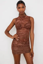 Load image into Gallery viewer, Fashion Swirl Print Mesh See Through Midi Dress