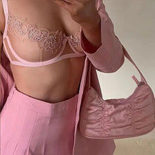 Load image into Gallery viewer, Floral Embrodiery Lace Transparent Bra &amp; Thong Lingerie Set