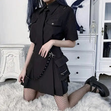 Load image into Gallery viewer, Gothic Punk Black High Waist Mini Skirt
