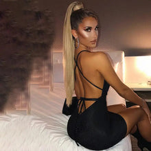 Load image into Gallery viewer, Halter Deep V Neck Backless Dress