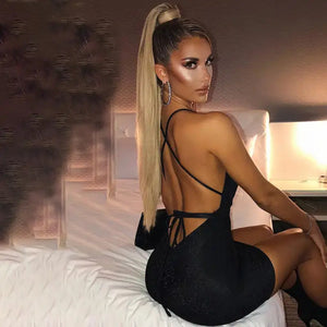 Halter Deep V Neck Backless Dress
