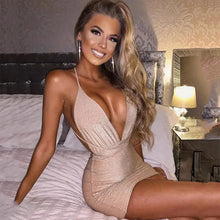 Load image into Gallery viewer, Halter Deep V Neck Backless Dress