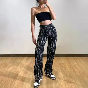 Harajuku High Waist Straight Denim Streetwear Pants