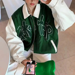 Harajuku Punk Patchwork Oversize Long Sleeve Jacket