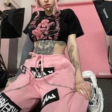 Load image into Gallery viewer, Harajuku Y2K Letter Print High Waist Joggers
