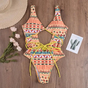 High Waist Cut Out Padded Push Up Micro Bikini Set
