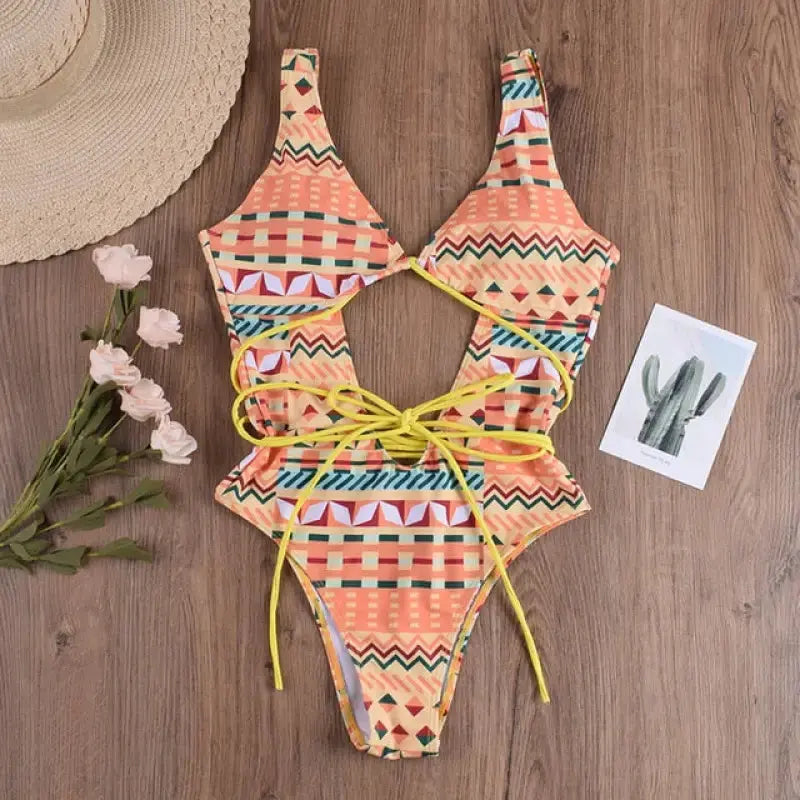 High Waist Cut Out Padded Push Up Micro Bikini Set