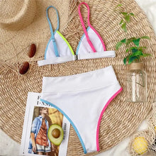 Load image into Gallery viewer, High Waist Patchwork Beachwear Bikini Set