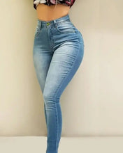 Load image into Gallery viewer, High Waist Pockets Design Slim Jeans