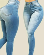Load image into Gallery viewer, High Waist Pockets Design Slim Jeans