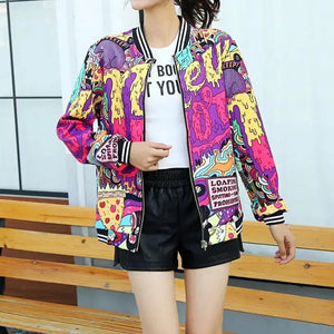 Letter Print Streetwear Kpop Bomber Jacket