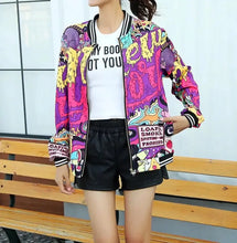 Load image into Gallery viewer, Letter Print Streetwear Kpop Bomber Jacket