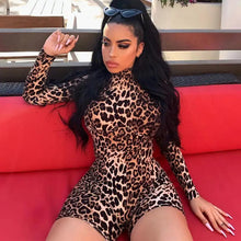 Load image into Gallery viewer, Long Sleeve Leopard Print Jumpsuit