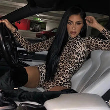 Load image into Gallery viewer, Long Sleeve Leopard Print Jumpsuit
