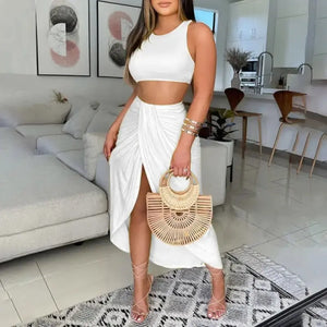 Off Shoulder Ruched Slit Casual Tube Dress