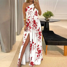 Load image into Gallery viewer, Ombre One Shoulder Cutout Slit Thigh Maxi Dress
