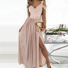 Load image into Gallery viewer, Ombre One Shoulder Cutout Slit Thigh Maxi Dress