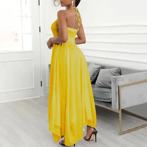 Plain Sleeveless Ruched Maxi Dress