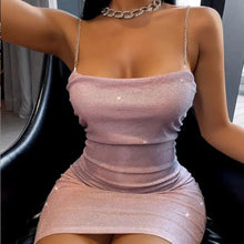 Load image into Gallery viewer, Sequins Rhinestone Strap Bodycon Dress