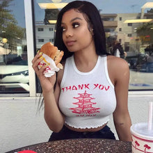 Load image into Gallery viewer, Sleeveless Bodycon Aesthetic Print Crop Top