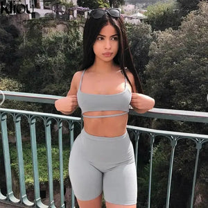 Sleeveless Casual Sporting Suit Set