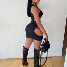 Load image into Gallery viewer, Sleeveless Hollow Out Mini Wrap Dress