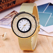 Load image into Gallery viewer, Stainless Steel Rose Gold Quartz Rhinestone Watch