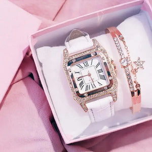 Starry Square Dial Bracelet & Watch Set
