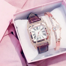 Load image into Gallery viewer, Starry Square Dial Bracelet &amp; Watch Set