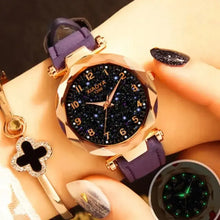 Load image into Gallery viewer, Stars &amp; Sky Dial Clock Luxury Rose Gold Quartz Wrist Watch