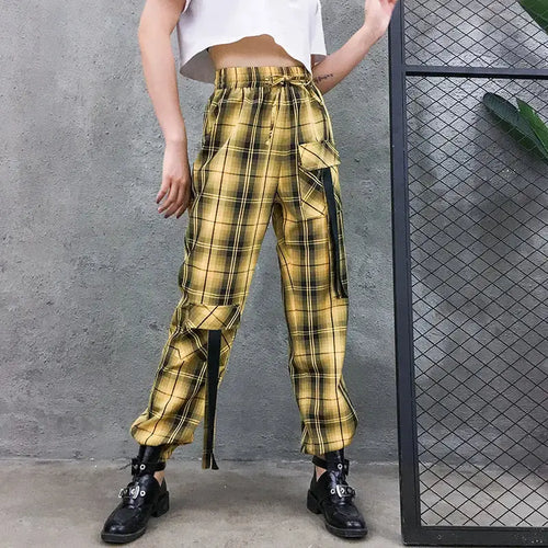 Street Style Plaid Cargo Pants