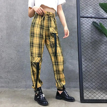Load image into Gallery viewer, Street Style Plaid Cargo Pants