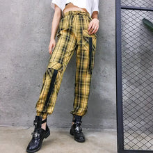 Load image into Gallery viewer, Street Style Plaid Cargo Pants