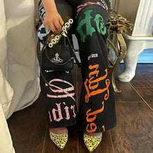 Load image into Gallery viewer, Streetwear Letter Emo Print Jeans