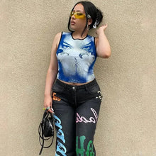 Load image into Gallery viewer, Streetwear Letter Emo Print Jeans