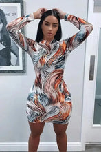Load image into Gallery viewer, Tie Dyed Wave Ripple Print Bodycon Dress