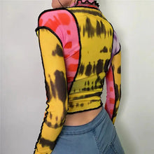 Load image into Gallery viewer, Tie dye Pattern Colorful Mesh Top