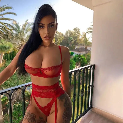 Transparent Sexy Lace Lingerie Set