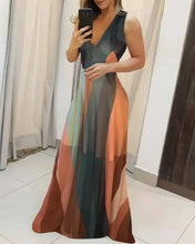 Load image into Gallery viewer, Tropical Print Spaghetti Strap Maxi Women Dress