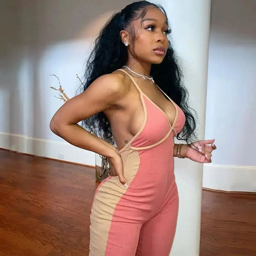 V-Neck Bandage Camisole Sleeveless Jumpsuit