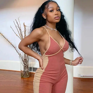V-Neck Bandage Camisole Sleeveless Jumpsuit