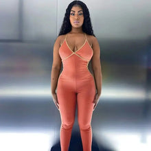 Load image into Gallery viewer, V-Neck Bandage Camisole Sleeveless Jumpsuit