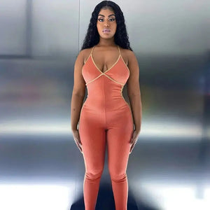 V-Neck Bandage Camisole Sleeveless Jumpsuit