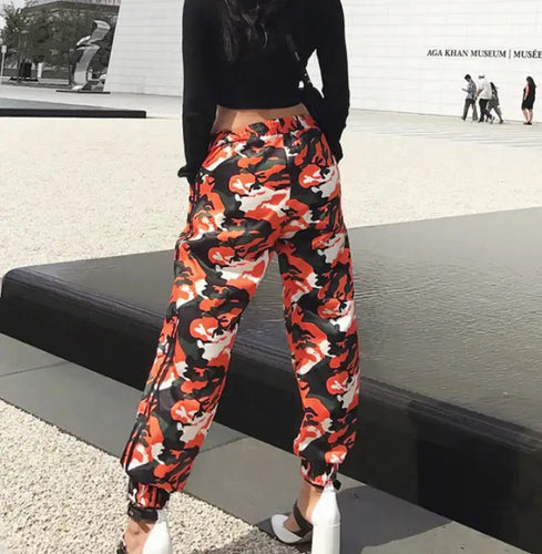 Women’s Spring Orange Camouflage Pants