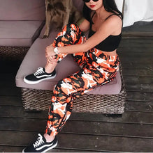 Load image into Gallery viewer, Women’s Spring Orange Camouflage Pants