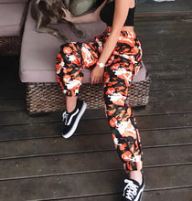 Load image into Gallery viewer, Women’s Spring Orange Camouflage Pants