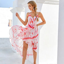 Load image into Gallery viewer, A-line Tie-dyed Backless Slip Dress - Dresses