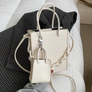 Acrylic Candy Color Chain Designer PU Leather Crossbody Bag